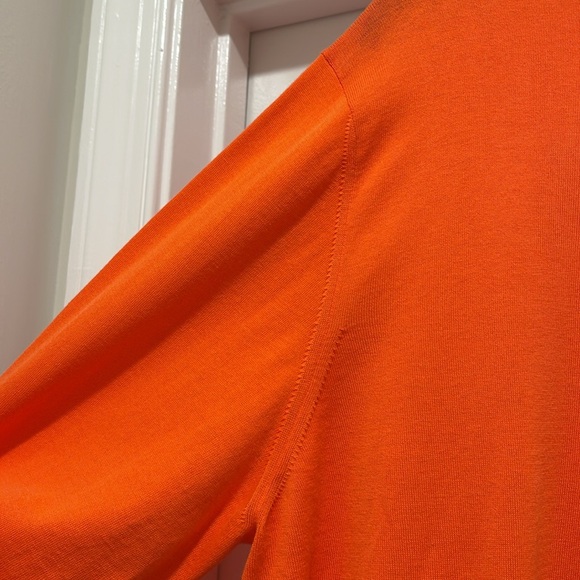 Paul Stuart Polo Long Sleeve Size Large Made in Italy Orange Sportswear - Picture 5 of 16